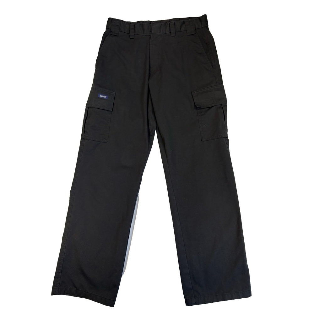 Hammill Mens 32X31 Black Utility Workear Straight Leg Cargo Pants Rugged Uniform